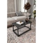 HOLE Masivo Orta Sehpa Siyah – 68x42 cm Dikdörtgen Sehpa, Modern MDF Salon Sehpası, Aletsiz Kurulum, 40 cm Yükseklik, Dekoratif Orta Masa
