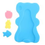 Holibanna 1 Takım Rahat Duş Yastığı Dokulu Banyo Süngeri Küvet Yumuşak Ped Bathmat Köpük Banyo Paspası Duş Sünger Sünger Kaymaz Banyo Yatağı Blue Pp