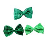 Holibanna 3 Parça damat papyon st patrick günü papyon yeşil papyon yeşil kıyafet erkekler için giysi yonca papyon papyonlar takım elbise parti yay payetler Yingshi Aksesuarlar Ayarlamak adam