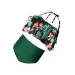 Holibanna Banyo Takımları 1 Takım yüksek bel annem ve ben mayo bikini mayo baskı fırfırlar aile eşleştirme mayo kadın kızlar için falbala mayo şık mayo moda ebeveyn-çocuk mayo yaz Ayarlamak
