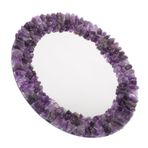 Holibanna Kristal süs aynası Makyaj aynası Dekoratif ayna Düğün dekorasyonu Masa Dekoru Taş dekorasyon sevimli kozmetik ayna yansıtıcı cam oturma odası aynası Kristal ayna Bardak Mor,Purple