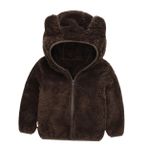 Holibanna Kürklü çocuk montu bebek tüylü ceket bebek kapşonlu düz hoodies çocuk ceketi bebek giysiler sevimli kürk ceket Kürklü ceket çocuk kürk bebek kürk kukuletalı ceket-kaban