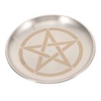 Holibanna pentagram mumluk menorah sunak mum tepsisi Ev dekorasyonu dekoratif objeler ritüel aksesuarları üç tealight tutucu tepsi madalya uşak mücevher tepsisi kokulu mum tabağı ütü Silver