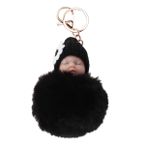Holibanna Tüylü Anahtarlık Bebek Siyah Charm Anahtarlık Anahtar Organizasyonu Ve Moda Aksesuarı Için