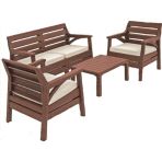 Holiday HK-800 Miami Set Bahçe Mobilyası Kahve Balkon Seti