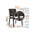 Holiday Markiz Rattan Koltuk Sandalye, 4 Adet, Kahverengi, 58x62x88 cm, HK-700