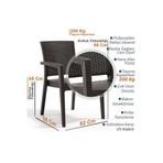 Holiday Markiz Rattan Koltuk Sandalye, 4 Adet, Kahverengi, 58x62x88 cm, HK-700