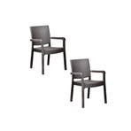 Holiday Troya Rattan Koltuk, 2'li Set, Kahverengi, 57 x 48 x 87 cm