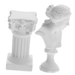 HOLIDYOYO 1 Takım heykel süsleri sütun mumluk sanat heykelleri mermer heykel temalı sanat heykeli bahçe süsü dekoratif objeler karakter el sanatları dekorasyon yunan reçine beyaz