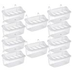 HOLIDYOYO 10 Adet İçten Asmalı Papağan Yemliği Plastik Kuş Kafesi Besleyici Muhabbet Kuşu ve Kanarya İçin Gıda Kabı ve Su Kabı Kirlenmeyi Önleyen Tasarım