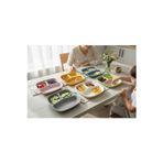 Holly Home 6 Adet Renkli 3 Bölmeli Kahvaltı Tabağı Plastik Piknik Kamp Çerez Yemek Servis Tabağı 21,5X23X3,5Cm