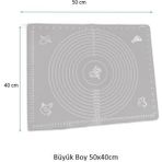 Holly Home Büyük Boy Silikon Hamur Açma Matı Gri Silpat 40X50CM