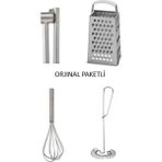 Holly Home İKEA 3 Adet 4 Parça Mutfak Seti; Koncıs Sarımsak Ezici + Idealısk Rende + Idealısk 2 Li Çırpıcı