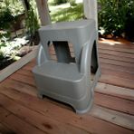 Holly Home Merdivo Büyük Basamaklı Tabure Merdiven Kamp Ev Bahçe Banyo Tabure :42X44X(H)44CM 120 Kilo - Antrasit
