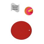 Holly Home Silikon Nihale, Petek Desenli Kalburbastı Kalıbı, Tutacak Kırmızı Çap: 17,5cm