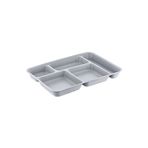 Holly Home Tabldot 5 Bölmeli Lüks Plastik Piknik Yemek Servis Tabağı 1 Adet Tablot Gri 21X31X3,3(H) Cm