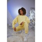 Holly Lolly 3 İplik Şardonlu Uzun Kol Bisiklet Yaka Fine Sarı Sweatshirt