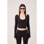 HOLLY LOLLY Bağlamalı Crop Kesim Ellen Bolero Siyah