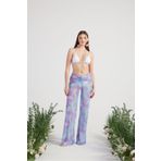 Holly Lolly Beli İp Detaylı Tül Pareo Shirred Pantolon Lila