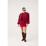 Holly Lolly Crop Kesim Vatkalı Parker Bomber Ceket Bordo