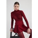 HOLLY LOLLY Drape Detaylı Balıkçı Yaka Fables Bluz Bordo