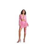 Holly Lolly HLSS23-00100 Carmen Fırfırlı Pembe Şifon Kadın Bluz