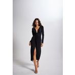 Holly Lolly HLSS23-00103 Maxi Moonlight V Yaka Karpuz Kol Siyah Kadın Elbise