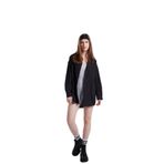 Holly Lolly HLSS24-00004 Lovesize Cepli Oversize Kesim Siyah Kadın Gömlek