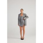 Holly Lolly HLSS24-00015 Eden Oversize Kesim Simli Çizgili Gri Kadın Blazer Ceket
