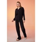 Holly Lolly Oversize Düğme Kapamalı Comfy Gömlek Siyah - XS