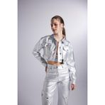 Holly Lolly Varak Kaplama Crop Millen Ceket Gri - XS