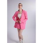 Holly Lolly Vatkalı Cepli Panky Blazer Ceket Pembe - Dropsuz
