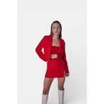 Holly Lolly Vatkalı Crop Model Uzun Kol Blazer Panky Ceket Kırmızı