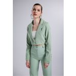 HOLLY LOLLY Vatkalı Crop Model Uzun Kol Blazer Panky Ceket Yeşil