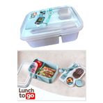 HOLLYHOME Lunch To Go Beslenme Kabı Bölmeli Sosluklu Plastik Beslenme Kutusu 920ml 40ml 14,5x20x7,4(H)cm Pudra