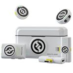 HollyView Hollyland Lark M2 Kablosuz Lavalier Mikrofon (2TX+3RX) Kamera, iPhone, Android, PC, 48 kHz / 24 bit Hi-Fi Ses 40H Süre 300 m Menzil, ENC Anti Ses Takmalı Mikrofon, Vlog için Kablosuz - Beyaz