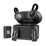 HollyView Lark M2S Kablosuz Yaka Mikrofonu, Kamera, iPhone, Android, PC için, 300m Menzil, Titanyum Klips, 7g Hafif, Gürültü Engellemeli, 30 Saat Süre, Canlı Vlog için Yaka Mikrofonu