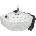 Hollywood Oturmalı Oval Jakuzi 140x140, h:55 Party Hidromasaj Sistemli Küvet (Gövde + Metal ayak + Ön panel)