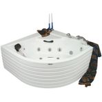 Hollywood Oturmalı Oval Jakuzi 140x140, h:55 Tango Hidromasaj Sistemli Küvet (Gövde + Metal ayak + Ön panel)