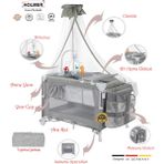 Holmer All In One ( Cibinlikli, Dönenceli, Alt Açma Ünüteli Oyun Parkı/park Yatak ) - Gri