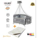Holmer Coolstyle Cibinlikli Anne Yanı Oyun Parkı 70x110cm + Aloevera Yatak acik-gri