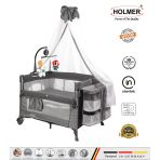 Holmer Coolstyle (Deluxe Kumaş) Premium Cibinlikli Dönenceli Anne Yanı/Oyun Parkı/Park Yatak 70 X 110 Cm