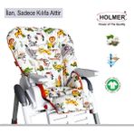 Holmer Leke Tutmaz Su Geçirmez Organik Mama Sandalyesi Minderi & Kılıfı Max-T Turuncu 0-3 Yaş İçin