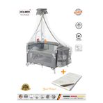 Holmer (YATAK HEDİYELİ) Coolstyle Maxi Cibinlikli Dönenceli Anne Yanı Park Yatak 70x110cm Gri Yatak