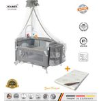 Holmer (Yatak Hediyeli) Coolstyle Maxi Cibinlikli Dönenceli Anne Yanı Park Yatak 70X110CM + Yatak - 70 x 110 cm - Gri