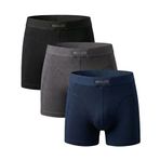 HOLOD Erkek Boxer Brief 3’lü Paket –%95 Organik Pamuk%5 Elastan – Esnek, Nefes Alabilir Premium İç Çamaşırı (3, Dark Classic, L)