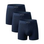 HOLOD Erkek Boxer Brief 3’lü Paket –%95 Organik Pamuk%5 Elastan – Esnek, Nefes Alabilir Premium İç Çamaşırı (3, Lacivert, XL)