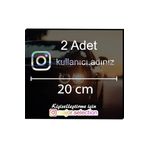 Hologram İnstagram Logolu Kullanıcı Adı - 2 Adet 20 Cm - Araç - Motor Sticker Etiketi Folyo Kesim