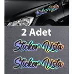 Hologramlı Janjanlı Ad Soyad Sticker - Araba Oto Motosiklet Karavan Araç Sticker - 00309 - Çok Renkli - 12 Cm