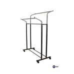 HOLTECH Ayarlanabilir Metal Konfeksiyon Askısı Çiftli Portatif Ayaklı Vitrin Askılık